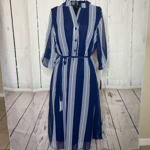 Pinstripped Buttoned Down Dress